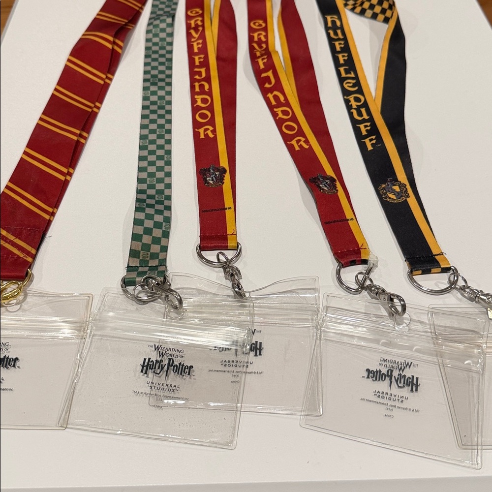 SET OF 5 Wizarding World Harry Potter Lanyards - All Houses!